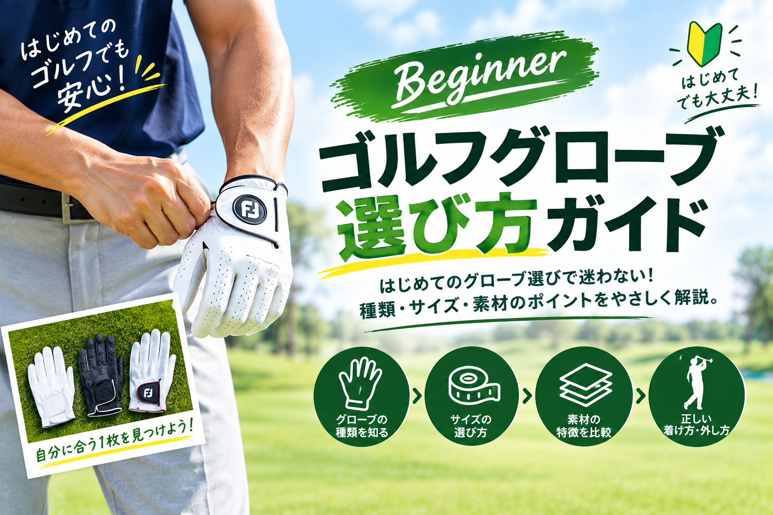 ゴルフグローブの選び方｜サイズ・素材・左右どちらに着けるかを徹底解説
