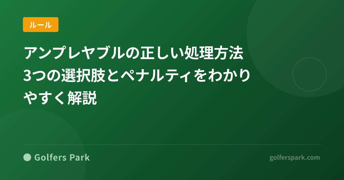 アンプレヤブルの正しい処理方法｜3つの選択肢とペナルティをわかりやすく解説