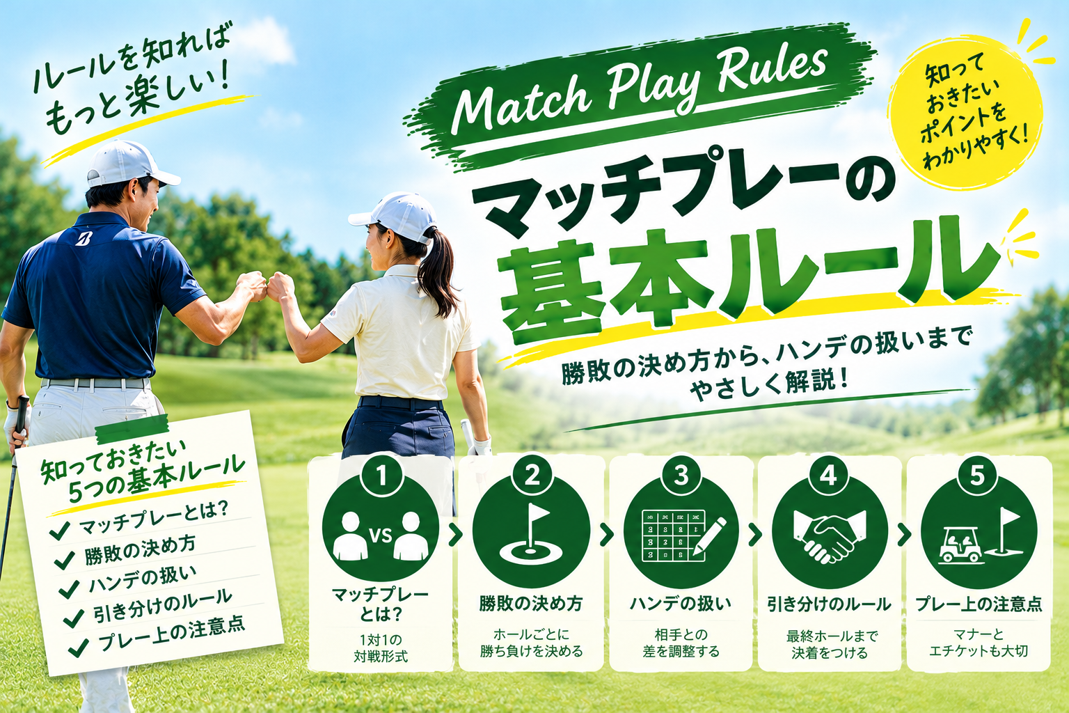 マッチプレーのルールと進め方｜ストロークプレーとの違いをわかりやすく解説
