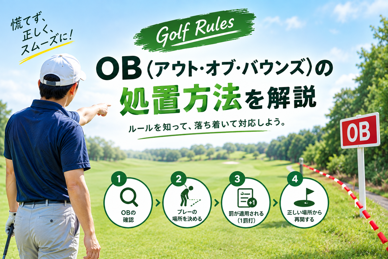 OB（アウトオブバウンズ）のルールと手続き｜暫定球の打ち方と2打罰の処置