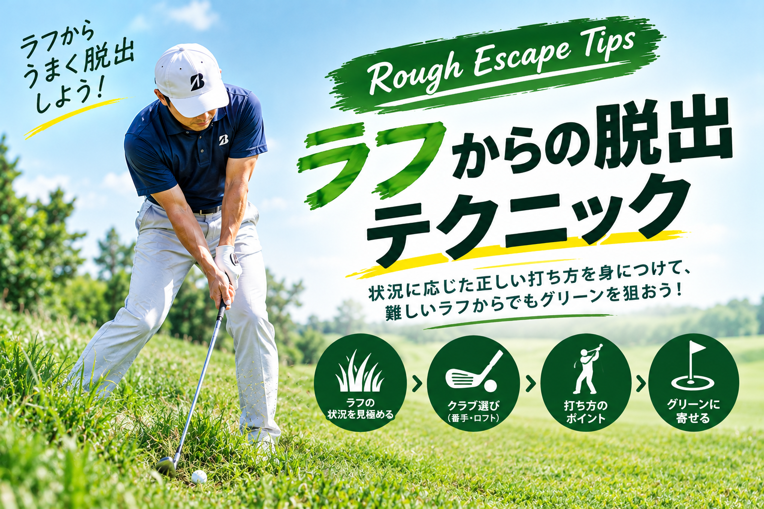 ラフからの脱出方法｜深いラフでも距離を稼ぐクラブ選択とスイングのコツ